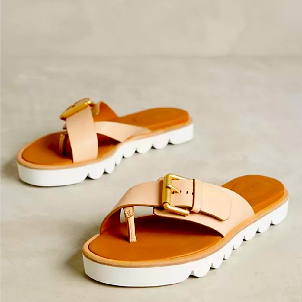 See By Chloe TINY- Nude/Natural/ Beige w/Scalloped Sole - woman Sandals 8.5 NWOT